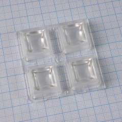 Квадратная модуль линза 2x2 на 4светодиода LG Innotek серии  LEMWA33X, эфф-86%, 53°,  50x50mm  H:8,5mm
