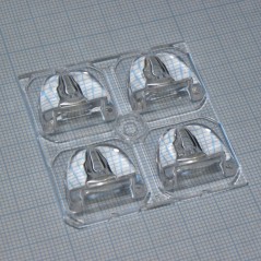 Квадратная модуль линза 2x2 на 4светодиода LG Innotek серии  LEMWA33X, эфф-96%, ассиметричная,  50x50mm  H:7,3mm