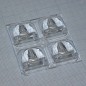 Квадратная модуль линза 2x2 на 4светодиода LG Innotek серии  LEMWA33X, эфф-96%, ассиметричная,  50x50mm  H:7,3mm