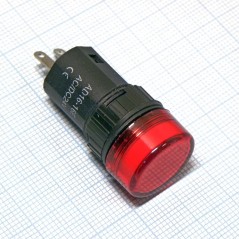 Лампа индикаторная светодиодная 24В D16, красная