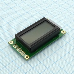 ЖКИ знакосинтезирующий 8 x 2, STN Серый Позитивный/прозрачно-отражающий светодиодная подсветка белая, размер 58x32 мм, видимая о