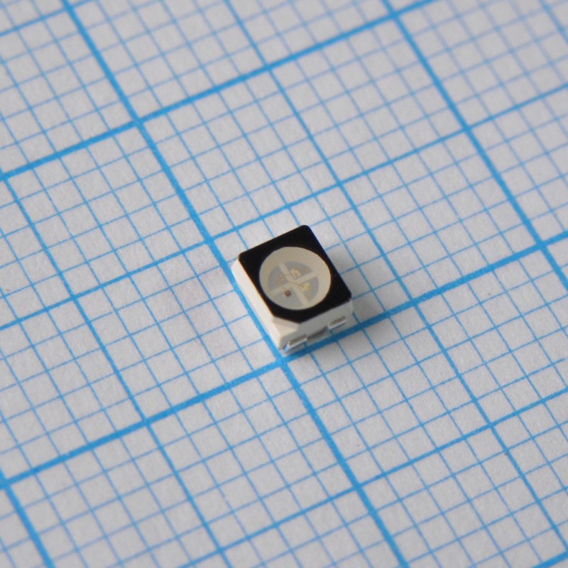 Светодиод smd 3,5х2,8мм/красный/625нм/200мкд - зеленый/520нм/800мкд - синий/470нм/250мкд/прозрачный/120°