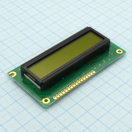 ЖКИ знакосинтезирующий 16 x 2, STN Желто-зеленый Позитивный/прозрачно-отражающий светодиодная подсветка желто-зеленая размеры 84