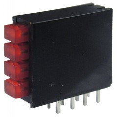 Светодиодный модуль 4LEDх2х3мм/красный/625нм/1.8-8мкд/100°