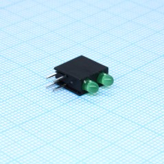 Светодиодный модуль 2LEDх3мм/зеленый/568нм/10-25мкд/40°