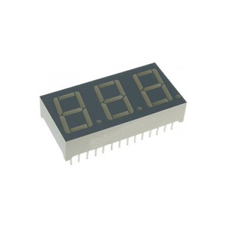 3-х разрядный индикатор/14,22мм/красный/625нм/1.9-6.4мкд