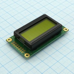 ЖКИ знакосинтезирующий 8 x 2, STN Желто-зеленый Позитивный/прозрачно-отражающий светодиодная подсветка желто-зеленая размер 58x3