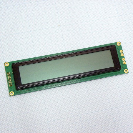 ЖКИ знакосинтезирующий 40 x 4, размеры 190х54 мм, подсветка LED/белая, тип-FSTN позитивный белый, набор символов - англо/русский