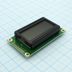 ЖКИ знакосинтезирующий 8 x 2, STN Серый Позитивный/отражающий светодиодная подсветка Желто-зеленый ., размер 58x32 мм, видимая о