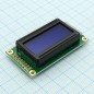 ЖКИ знакосинтезирующий 8 x 2, STN Синий Негативный/прозрачный светодиодная подсветка белая, интерфейс 6800, размер 58x32 мм, вид