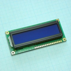ЖКИ знакосинтезирующий 16 x 1, STN Синий Негативный/прозрачный светодиодная подсветка ярко-Белая, размеры 80x36 мм, видимая обла