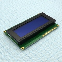 ЖКИ знакосинтезирующий 20 x 4, STN Синий Негативный/прозрачный светодиодная подсветка Белая, размеры 98x60 мм, видимая область 7