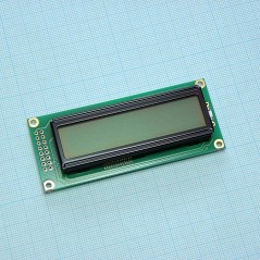ЖКИ знакосинтезирующий 16 x 2, STN Серый Позитивный/прозрачно-отражающий светодиодная подсветка желто-зеленая размеры 85x36 мм, 