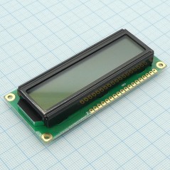 ЖКИ знакосинтезирующий 16 x 1, STN Серый Позитивный/прозрачно-отражающий светодиодная подсветка 3х-цветн., размеры 80x36 мм, вид