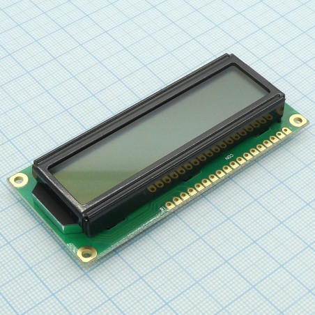 ЖКИ знакосинтезирующий 16 x 1, STN Серый Позитивный/прозрачно-отражающий светодиодная подсветка 3х-цветн., размеры 80x36 мм, вид