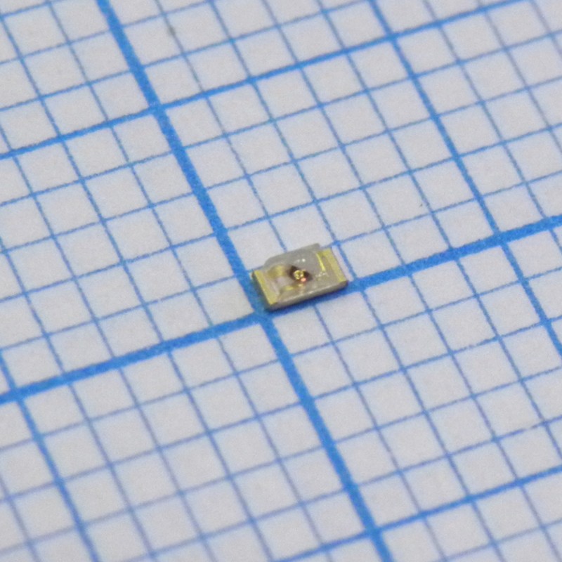 Светодиод smd 1,6х0,8мм/красный/630нм/400-800мкд/прозрачный/60°
