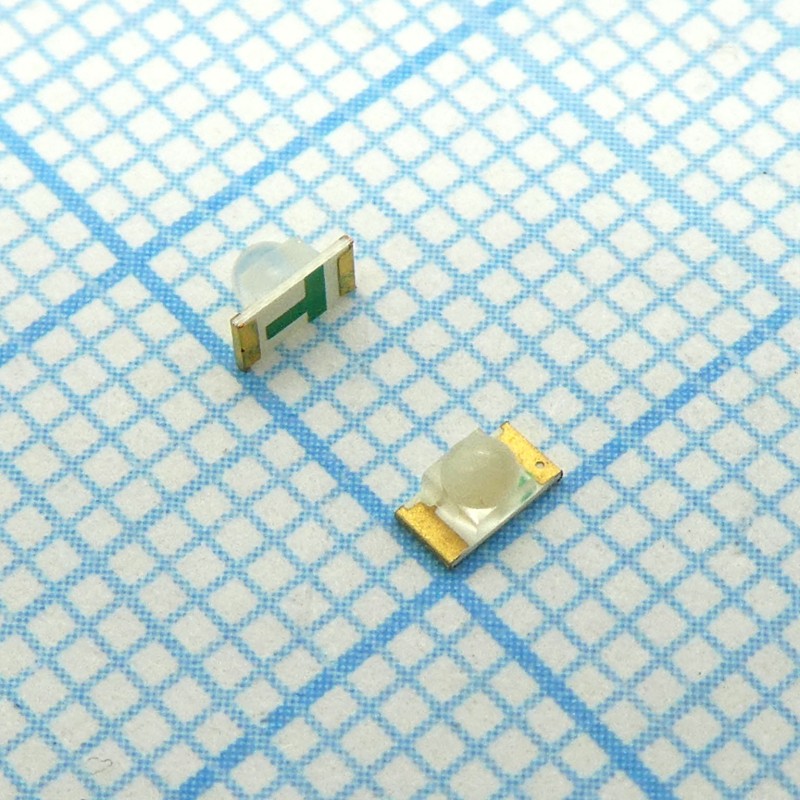 Светодиод smd 3,2х1,6мм/зеленый/525нм/1300-2300мкд/прозрачный/35°