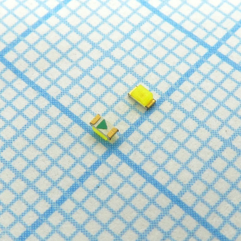 Светодиод smd 1,6х0,8мм/зеленый/568нм/10-40мкд/прозрачный/120°
