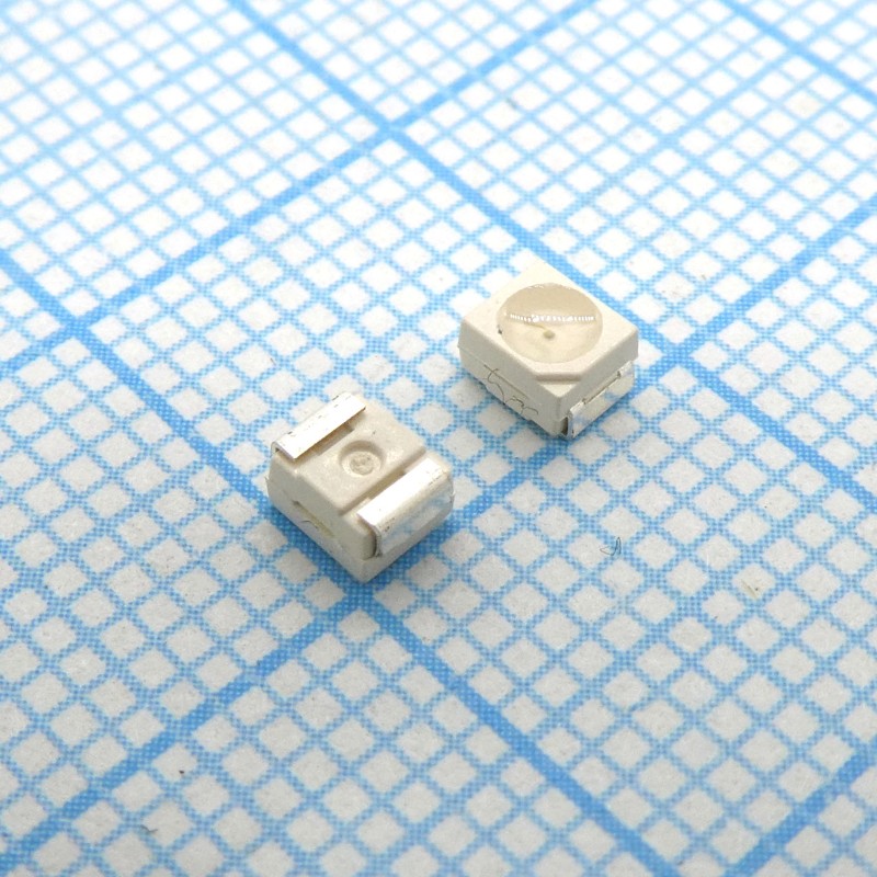 Светодиод smd 3,5х2,8мм/красный/635нм/70-200мкд/прозрачный/120°