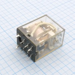 Реле силовое 24VDC, 10A, 2 переключения, в плату