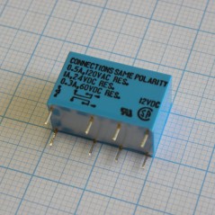 Signal Relay 12VDC 1A DPDT (20.2mm 9.8mm 12.5mm) THT