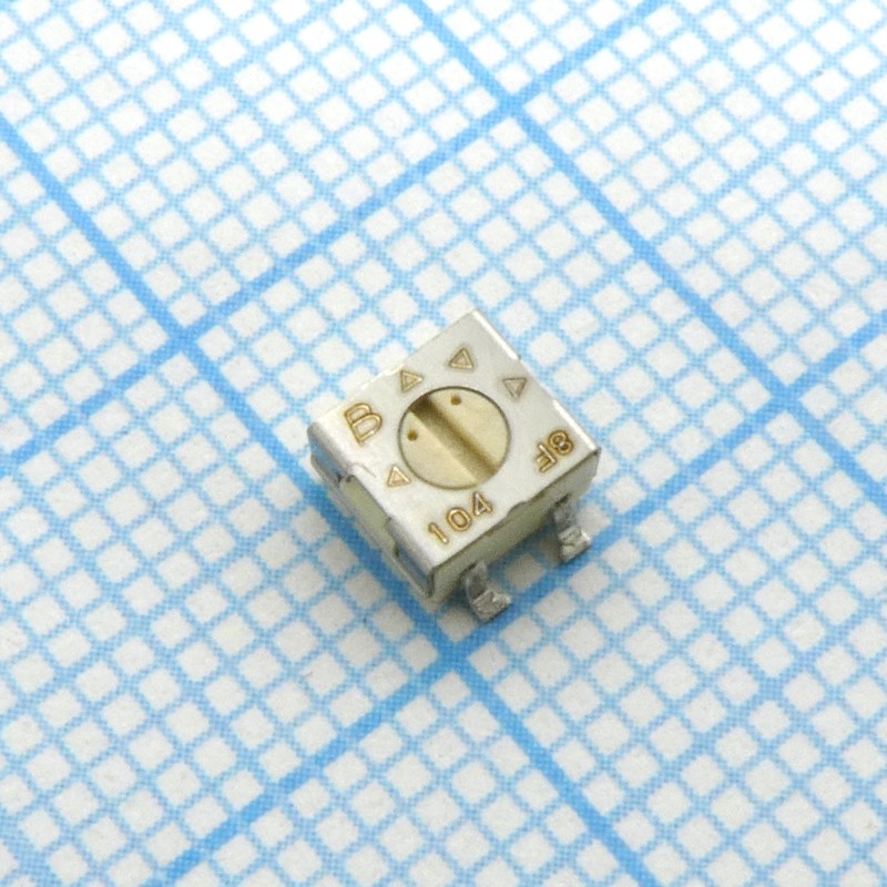 Потенциометр однооборотный керметный 100кОм 0.25Вт SMD