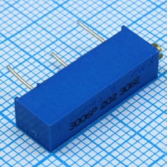 Потенциометр многооборотный керметный 2кОм 0.75Вт ±10% 22 ±2 оборота, (19.05 X 4.83 X 6.35мм)