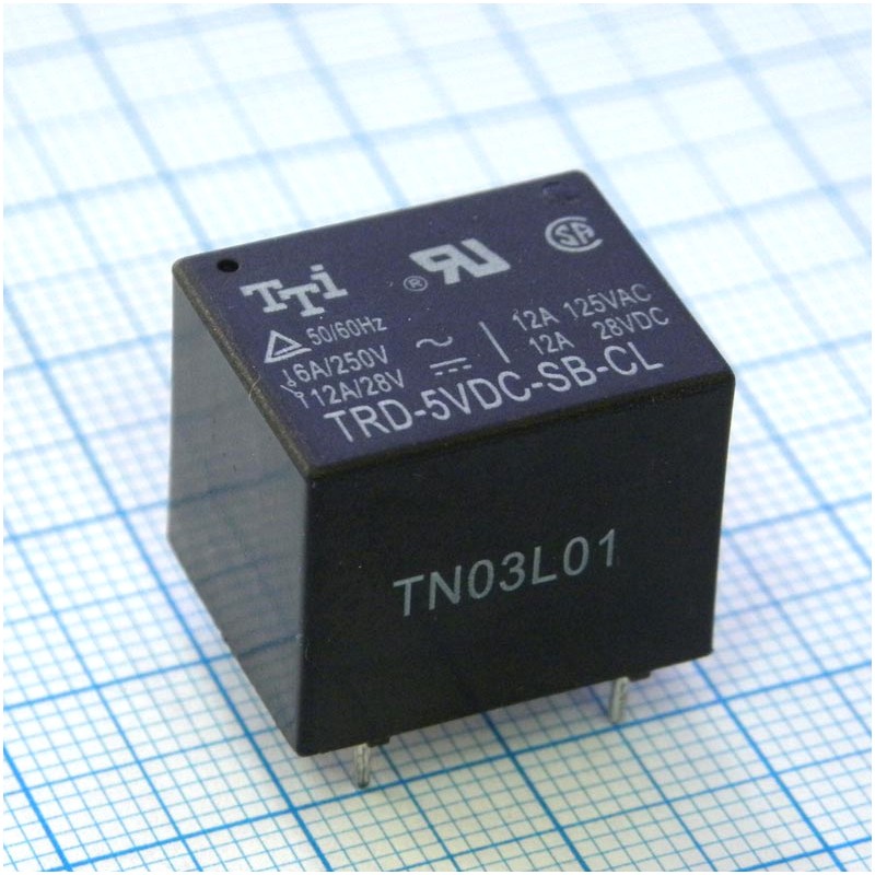 миниатюрное 5VDC, 6A/250VAC 12А/28VDC, 1переключение