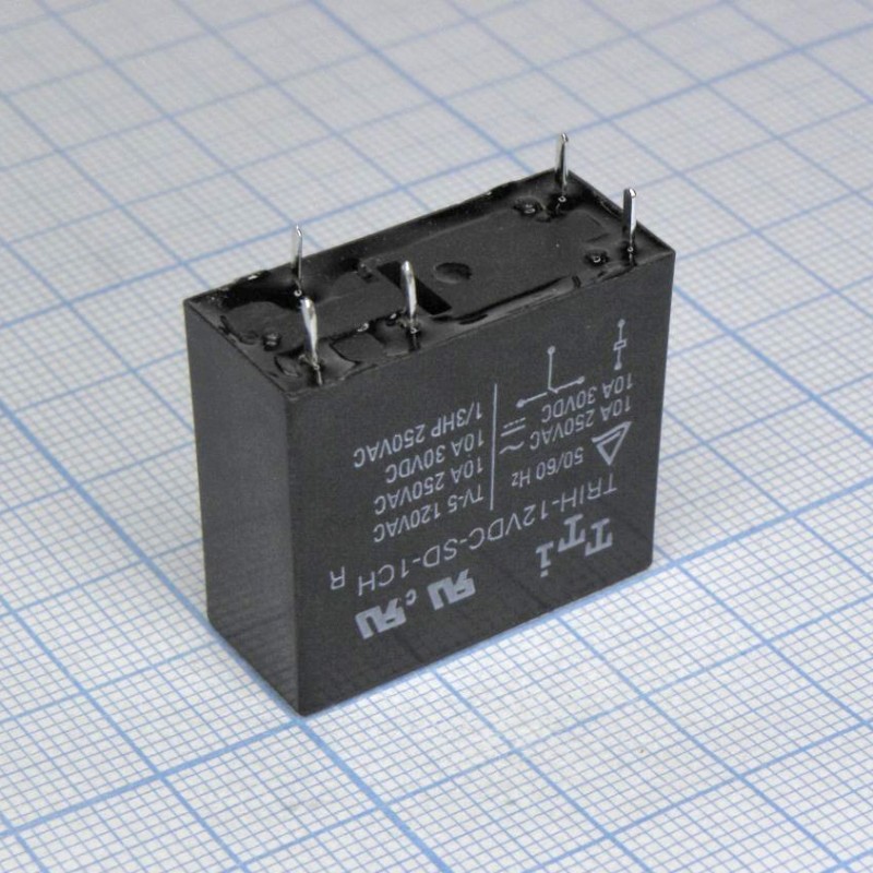 миниатюрное 12VDC, 16А, 1переключение