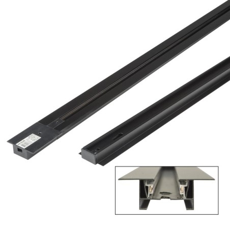 Шинопровод осветительный однофазный L1000 UBX-Q123 RS2 BLACK 100 SET01 тип R встраив. с заглушкой и вводом питания черн. Volpe U