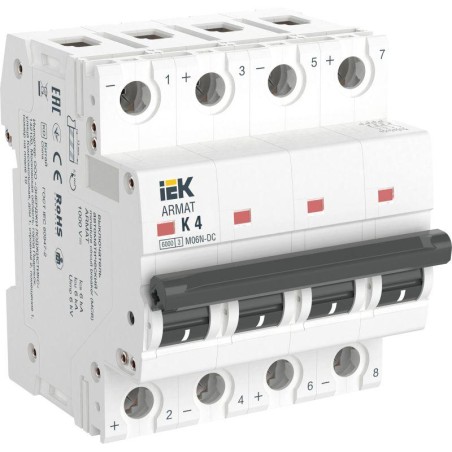 Выключатель автоматический модульный 4п K 4А M06N-DC ARMAT IEK AR-M06N-4-K004DC