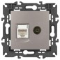 Розетка ЭРА Elegance 14-3110-16 RJ45+TV титан Эра Б0065768 Розетка ЭРА Elegance 14-3110-16 RJ45+TV титан Эра Б0065768