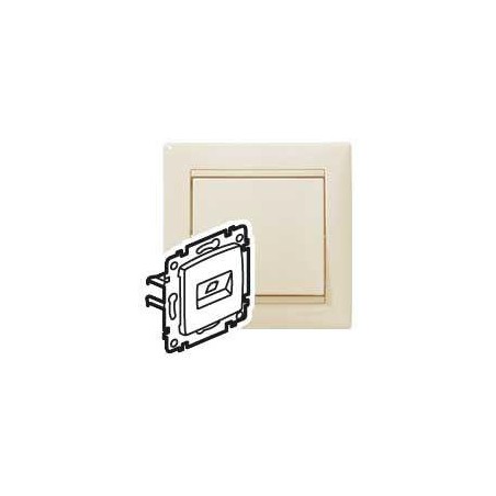 Розетка компьютерная 1-м СП Valena RJ45 кат.6 UTP на винтах механизм сл. кость Leg 774142