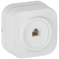 Розетка компьютерная ОП RJ45 кат.5E GLORY РК10-ХБм бел. матов. IEK EKH10-K01M