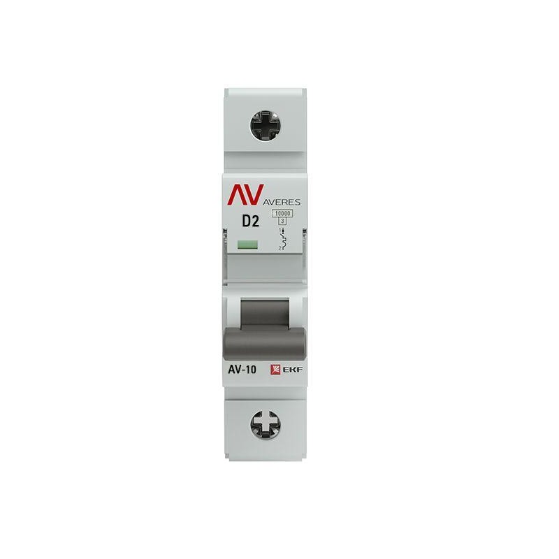 Выключатель автоматический модульный 1п D 2А 10кА AV-10 AVERES EKF mcb10-1-02D-av