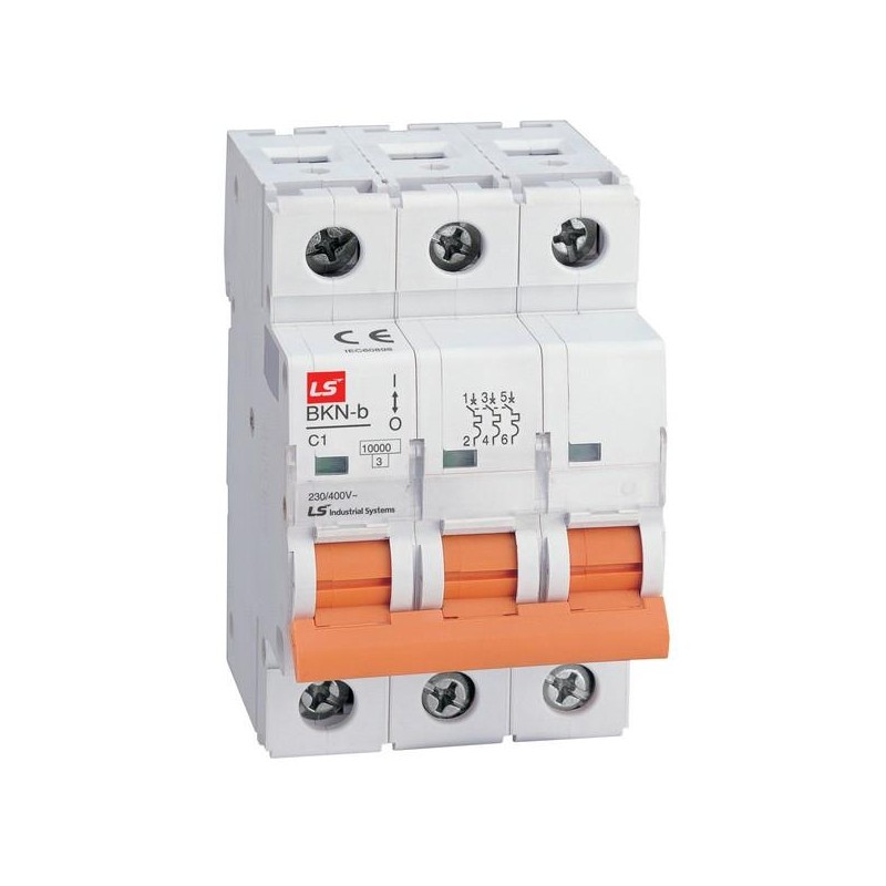 Выключатель автоматический модульный 3п C 4А 10кА BKN-b LS Electric 061302178B Выключатель автоматический модульный 3п C 4А 10кА BKN-b LS Electric 061302178B