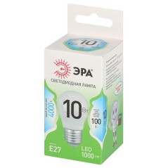 Лампа светодиодная GREEN LINE P45-10W-840-E27 GL E27 10Вт шар яркий свет бел. Эра Б0067040