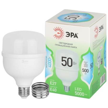 Лампа светодиодная GREEN LINE POWER T100-50W-840-E27/E40 GL Е27/Е40 50Вт колокол яркий свет бел. Эра Б0067034