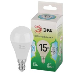 Лампа светодиодная GREEN LINE P45-15W-840-E14 GL E14 15Вт шар яркий свет бел. Эра Б0067045
