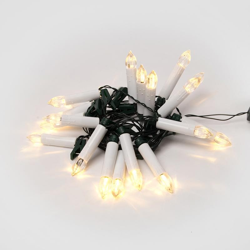 Гирлянда светодиодная ULD-S0400-020/SGA WARM WHITE IP20 CANDLES «Свечки» 4м тепл. бел. свет пост. свечение провод зел. Uniel UL-