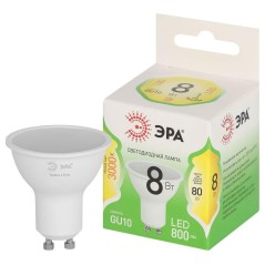 Лампа светодиодная GREEN LINE MR16-8W-830-GU10 GL GU10 8Вт софит свет тепл. Эра Б0067081