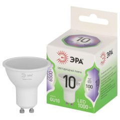 Лампа светодиодная GREEN LINE MR16-10W-865-GU10 GL GU10 10Вт софит свет холод. Эра Б0066981
