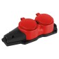 Колодка ЭРА KX-2e-RED-IP44 каучуковая с заземлением 2 розетки 16A IP44 красн. Эра Б0068443