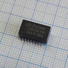 Трансформатор телекоммуникационный 1CT:1CT/1CT:1CT 1.5Ом первичная обмотка 1.5Ом вторичная обмотка 16Term. Gull Wing SMD