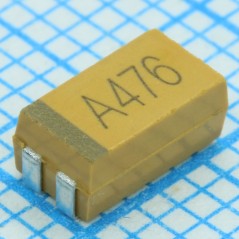 Конденсатор танталовый твердотельный 6.8мкФ 25В C корпус ±10% (6 X 3.2 X 2.6мм) выводы внутрь для поверхностного монтажа 6032-28