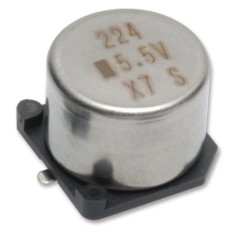 Ионистор 0.1Ф 5.5В -20%....80% (10.5х5.5мм) SMD цилиндричесий 25Ом 70°C лента на катушке