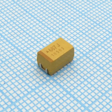 Конденсатор танталовый 680мкФ 6.3В ±20% (7.3 X 4.3 X 4.1мм) выводы внутрь для поверхностного монтажа 7343-43 0.1Ом 125°С лента н