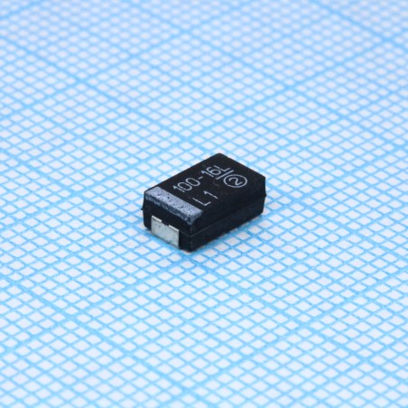 Конденсатор танталовый smd 100мкФ ±10% 16в (7.3х4.3х2.8мм) 125°C