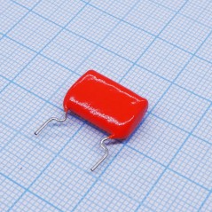 Конденсатор металлоплёночный полипропиленовый 0.1мкФ 400В PP 5% (7х16 (17.5)х18.5мм) шаг выводов 15мм 105°С
