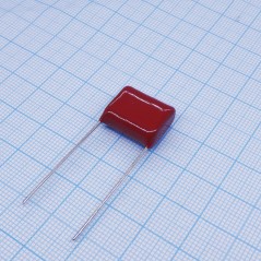 Конденсатор металлоплёночный полиэтилентерефталатный 0.22мкФ 630В ±10% (18.5X9X 6.5мм) радиальные выводы 15мм 105°С россыпь